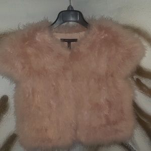 Bcbg faux pink fur vest